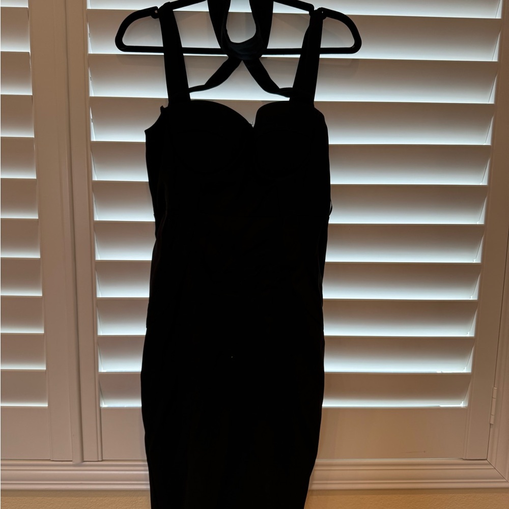 Elegant Black Halter Dress